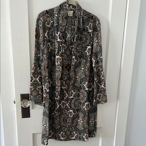 Shoshanna Green Paisley Print Tunic Dress Sz. 4 100% silk